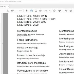 CLAAS Swather LINER 1900  1800  TWIN 1700  TWIN  1600  TWIN 3100  2900  2800 2700  2600 legally required equipment european union Fitting Instructions Manual_DE_FR_EN_ES_IT