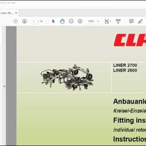CLAAS Swathers LINER 2700 2600 Individual rotor lift Fitting Instructions Manual_DE_EN_FR_IT_ES - PDF DOWNLOAD
