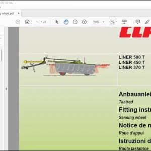 CLAAS Swathers LINER 500 T 450 T 370 T Sensing wheel Fitting Instructions Manual_DE_EN_FR_IT_ES -  PDF DOWNLOAD