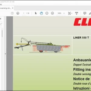 CLAAS Swathers LINER 550 T Double sensing wheel Fitting instructions Manual_DE_EN_FR_IT_ES - PDF DOWNLOAD