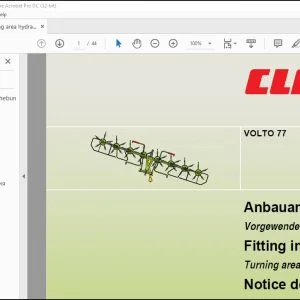 CLAAS Tedder VOLTO 77 Turning area hydraulic lift Fitting Instructions Manual_DE_EN_FR_IT_ES_RU - PDF DOWNLOAD
