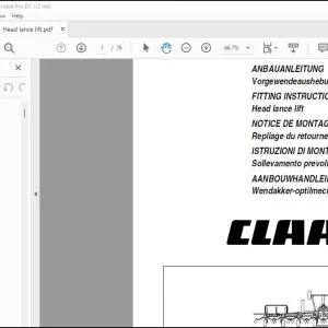 CLAAS Tedder VOLTO 870 T 870 H Head lance lift Fitting Instructions Manual_EN_DE_FR_ES_IT -  PDF DOWNLOAD