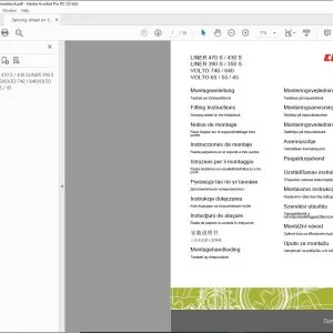 CLAAS Tedders LINER 470 S  430 S 390 S  350 S 740  640 65  55  45 Sensing wheel on the headstock FITTINGS INSTRUCTIONS Manual_DE_GB_FR_ES_IT_RU