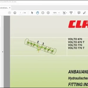 CLAAS Tedders VOLTO 870 870 T 770 770 T Hydraulic windrowing rubber Fitting Instructions Manual_DE_EN_FR_IT_ES - PDF DOWNLOAD