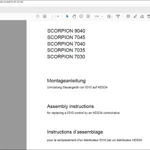 CLAAS Telehandlers SCORPION 9040 7045 7040 7035 7030 for replacing a 5310 control by an HDS34 controlvalve Fitting Instructions Manual_DE_EN_FR