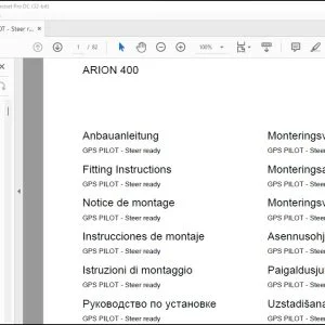 CLAAS Tractor ARION 400 GPS PILOT - Steer ready Fitting Instructions Manual_DE_EN_FR_ES_IT_RU - PDF DOWNLOAD