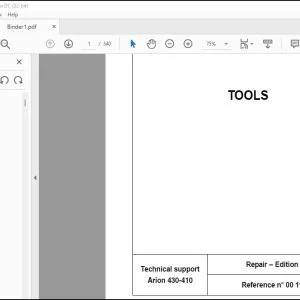 CLAAS Tractor Arion 430-410 TECHINCAL System MANUAL - PDF DOWNLOAD