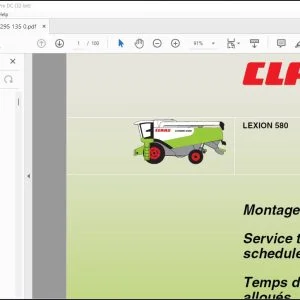 Claas Combines LEXION 580 Time Schedule Manual_FR DE EN  - PDF DOWNLOAD