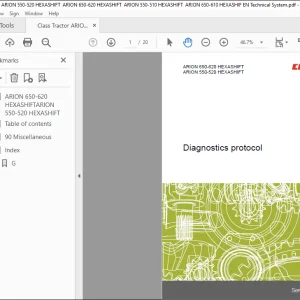 Claas Tractor ARION 650-620 HEXASHIFT ARION 550-520 HEXASHIFT Diagnostics protocol Technical Manual