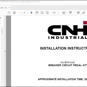 CNH Breaker Circuit Pedal Kit CX300D CHEX Installation Instructions Manual 47789451 - PDF DOWNLOAD
