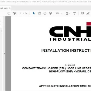 CNH Compact track loader (CTL) loop line upgrade kit Enhanced high flow (EHF) hydraulics TR320 TR340 TV380 C238 Installtion Instruction Manual