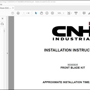 CNH Front Blade 856C 856C AWD Tier 4B & Stage V Installation Instructions Manual 90383836 - PDF DOWNLOAD