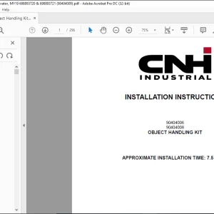 CNH Object Handling Kit CX37C Excavator Installation Instructions Manual 90404009 - PDF DOWNLOAD