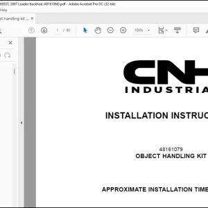 CNH Object handling kit 580ST 590ST 695ST 580T Loader Backhoe Installation Instructions Manual - PDF