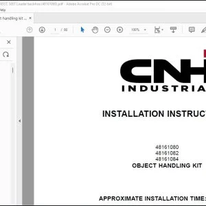 CNH Object handling kit 580ST 590ST 695ST 580T Loader backhoe Installation Instructions Manual 48161069 - PDF