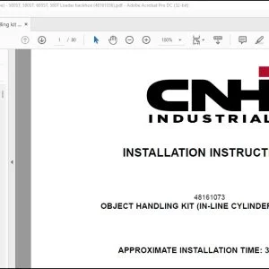 CNH Object handling kit in-line cylinder backhoe 580ST 590ST 695ST 580T Loader Backhoe Installation Instructions Manual 48161056