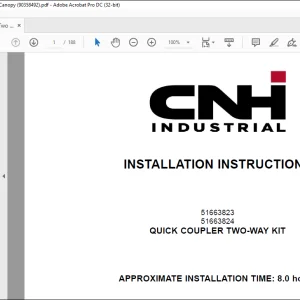 CNH Quick Coupler Two Way CX37C E37C Cab & Canopy Installation Instructions Manual 90358492 - PDF DOWNLOAD
