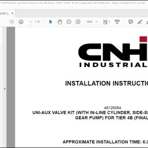 CNH Uni-aux valve kit 580ST 590ST 695ST Loader Backhoe Installation Instructions Manual - PDF DOWNLOAD