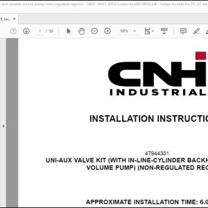 CNH Uni-aux valve kit 580ST 590ST 695ST Loader Backhoe Installation Instructions Manual - PDF DOWNLOAD