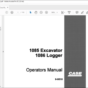 Case 1085 Excavator 1086 Logger Operators Manual 9-9510 - PDF DOWNLOAD