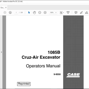 Case 1085B Cruz-Air Excavator Operators Manual 9-9550 - PDF DOWNLOAD