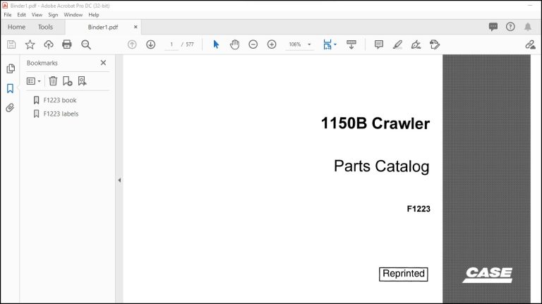 Case 1150B Crawler Parts Catalog Manual F1223 - PDF DOWNLOAD ...