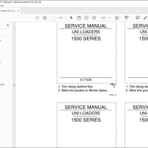 Case 1500 Series Uni-Loaders Service Manual 9-71536 - PDF DOWNLOAD