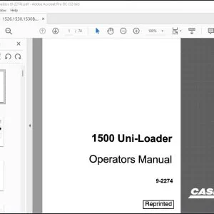 Case 1500 Uni-Loader Operators Manual 9-2274 - PDF DOWNLOAD