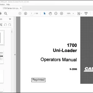 Case 1700 Uni-Loader Operators Manual 9-2996 - PDF DOWNLOAD