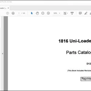 Case 1816 Uni-Loader Parts Catalog Manual D1228 - PDF DOWNLOAD