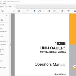 Case 1825B Uni-Loader (North American Models) Operators Manual 9-27650 - PDF DOWNLOAD