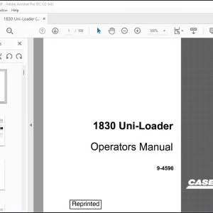 Case 1830 Uni-Loader Operators Manual 9-4596 - PDF DOWNLOAD