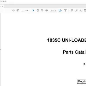 Case 1835 Uni-Loader Parts Catalog Manual 8-2784 - PDF DOWNLOAD