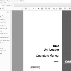 Case 1840 Uni-Loader Operators Manual 9-15073 - PDF DOWNLOAD