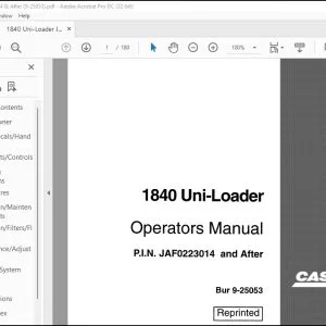 Case 1840 Uni-Loader Operators Manual 9-25053 - PDF DOWNLOAD