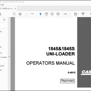 Case 1845 & 1845S Uni-Loader Operators Manual 9-4915 - PDF DOWNLOAD