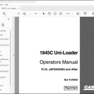 Case 1845C Uni-Loader Operators Manual 9-25063 - PDF DOWNLOAD