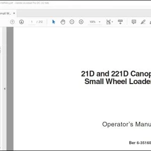 Case 21D & 221D Canopy Small Wheel Loaders Operator's Manual 6-35160NA - PDF DOWNLOAD