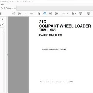 Case 21D Compact Wheel Loader Tier II Parts Catalog Manual 7-9890NA - PDF DOWNLOAD