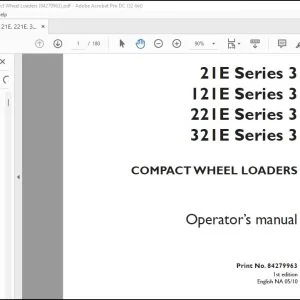 Case 21E Series 3 121E Series 3 221E Series 3 321E Series 3 Compact Wheel Loader Operator's Manual - PDF
