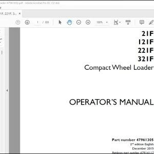 Case 21F 121F 221F 321F Compact Wheel Loader Operator's Manual 47961305 - PDF DOWNLOAD