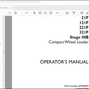 Case 21F 121F 221F 321F Stage IIIB Compact Wheel Loader Operator's Manual 47954647 - PDF DOWNLOAD
