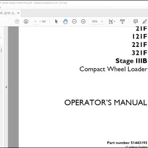 Case 21F 121F 221F 321F Stage IIIB Compact Wheel Loader Operator's Manual 51443193 - PDF DOWNLOAD