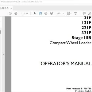 Case 21F 121F 221F 321F Stage IIIB Compact Wheel Loader Operator's Manual 51519759 - PDF DOWNLOAD