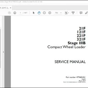 Case 21F 121F 221F 321F Stage IIIB Compact Wheel Loader Service Manual 47768535C - PDF DOWNLOAD