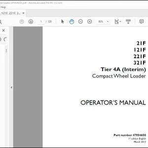 Case 21F 121F 221F 321F Tier 4A (Interim) Compact Wheel Loader Operator's Manual 47954650 - PDF DOWNLOAD