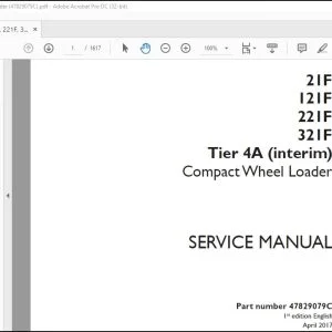 Case 21F 121F 221F 321F Tier 4A (interim) Compact Wheel Loader Service Manual 47829079C - PDF DOWNLOAD