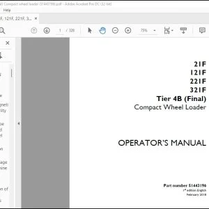 Case 21F 121F 221F 321F Tier 4B (Final) Compact Wheel Loader Operator's Manual 51443196 - PDF DOWNLOAD