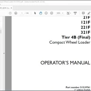 Case 21F 121F 221F 321F Tier 4B (Final) Compact Wheel Loader Operator's Manual 51519761 - PDF DOWNLOAD