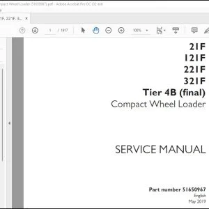 Case 21F 121F 221F 321F Tier 4B (final) Compact Wheel Loader Service Manual 51650967 - PDF DOWNLOAD